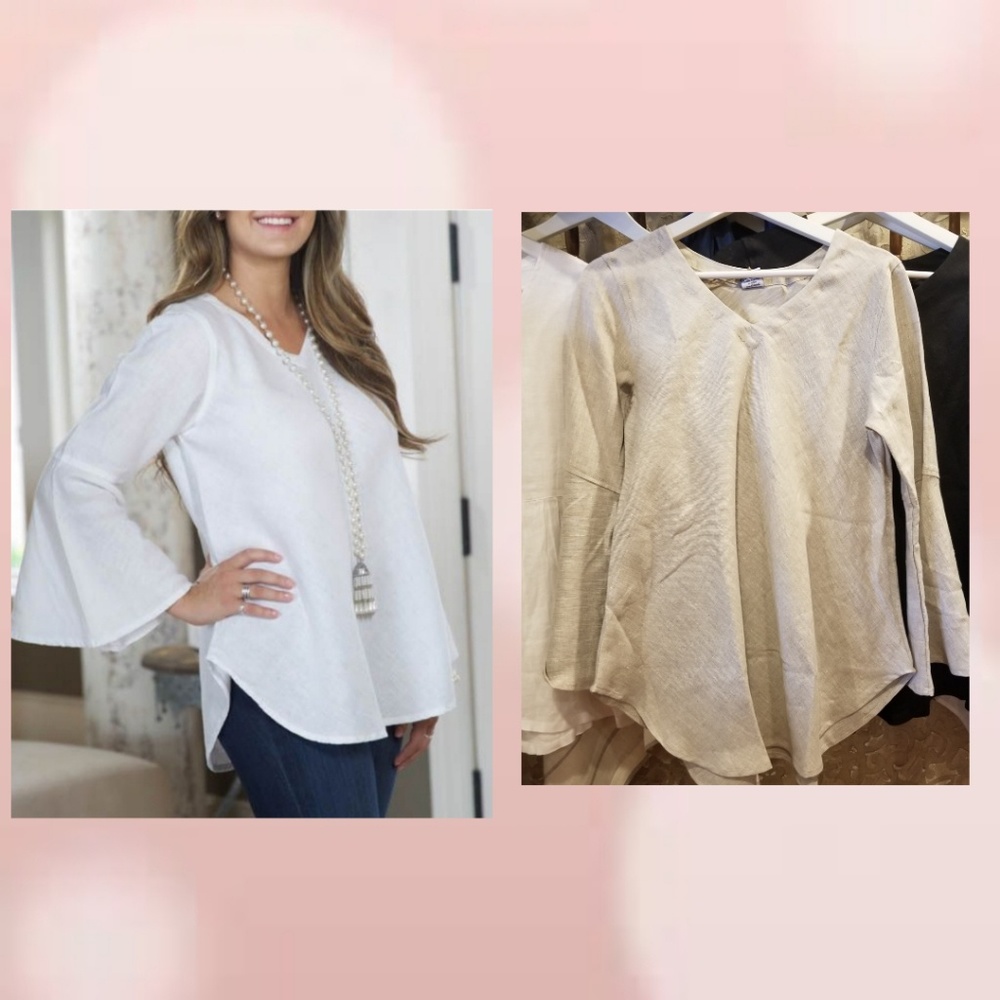 Felicity Linen Top - Flax